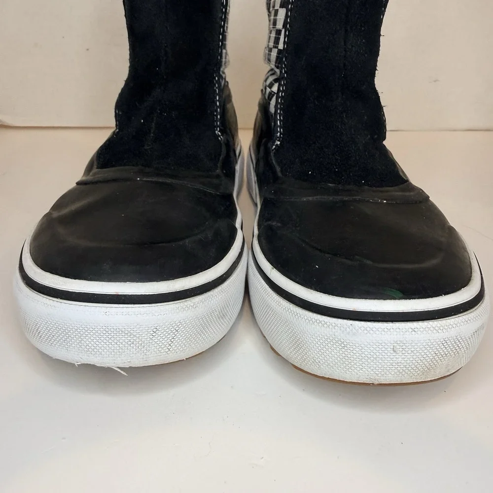 Vans Quarter Slip On Hi Terrain V MTE Black White Check Boots Kids Youth Size 3 - Picture 3 of 16